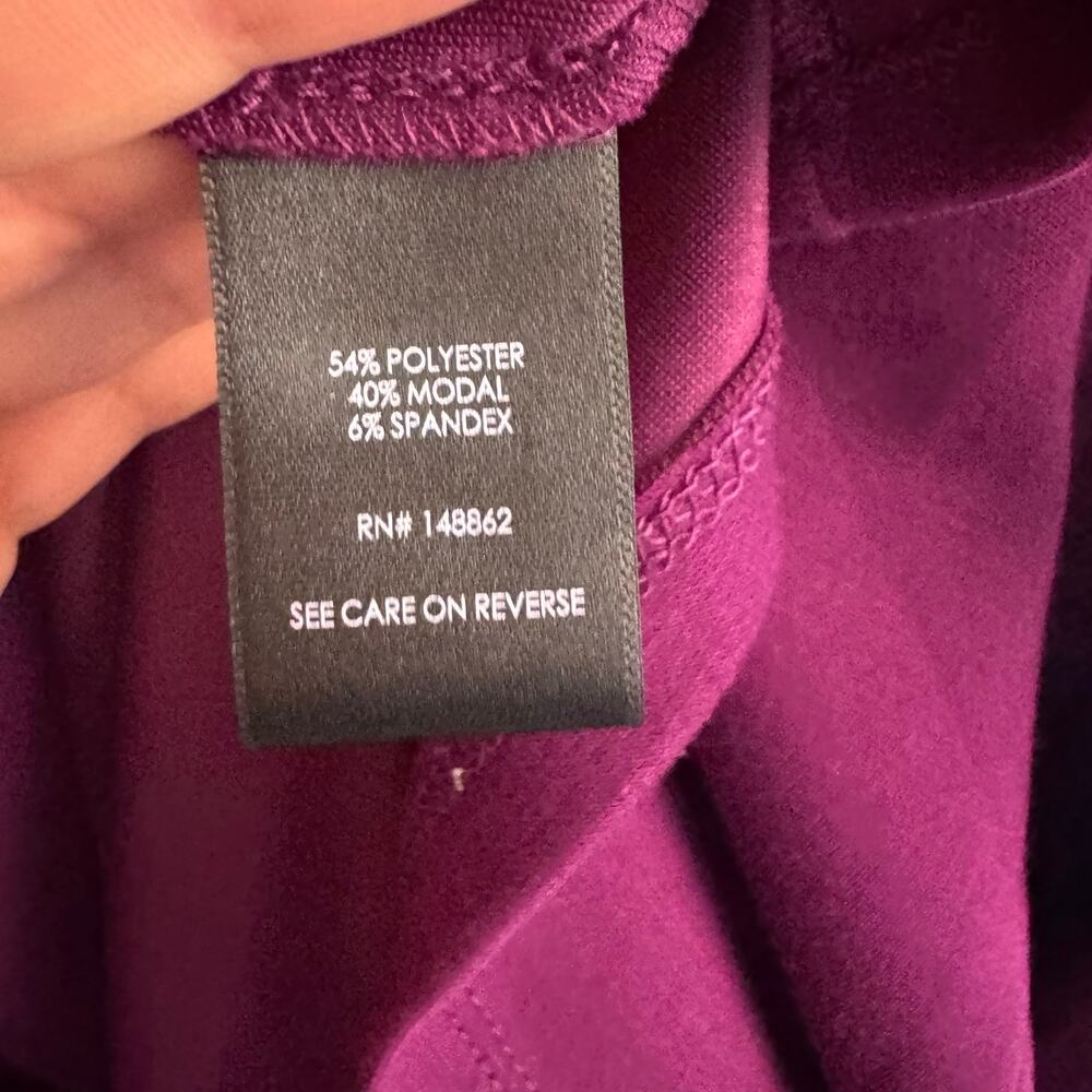 Torrid Midi Shift Dress Purple Boat Neck Pullover Side Slit Short Sleeve Sz 3X - Picture 4 of 6
